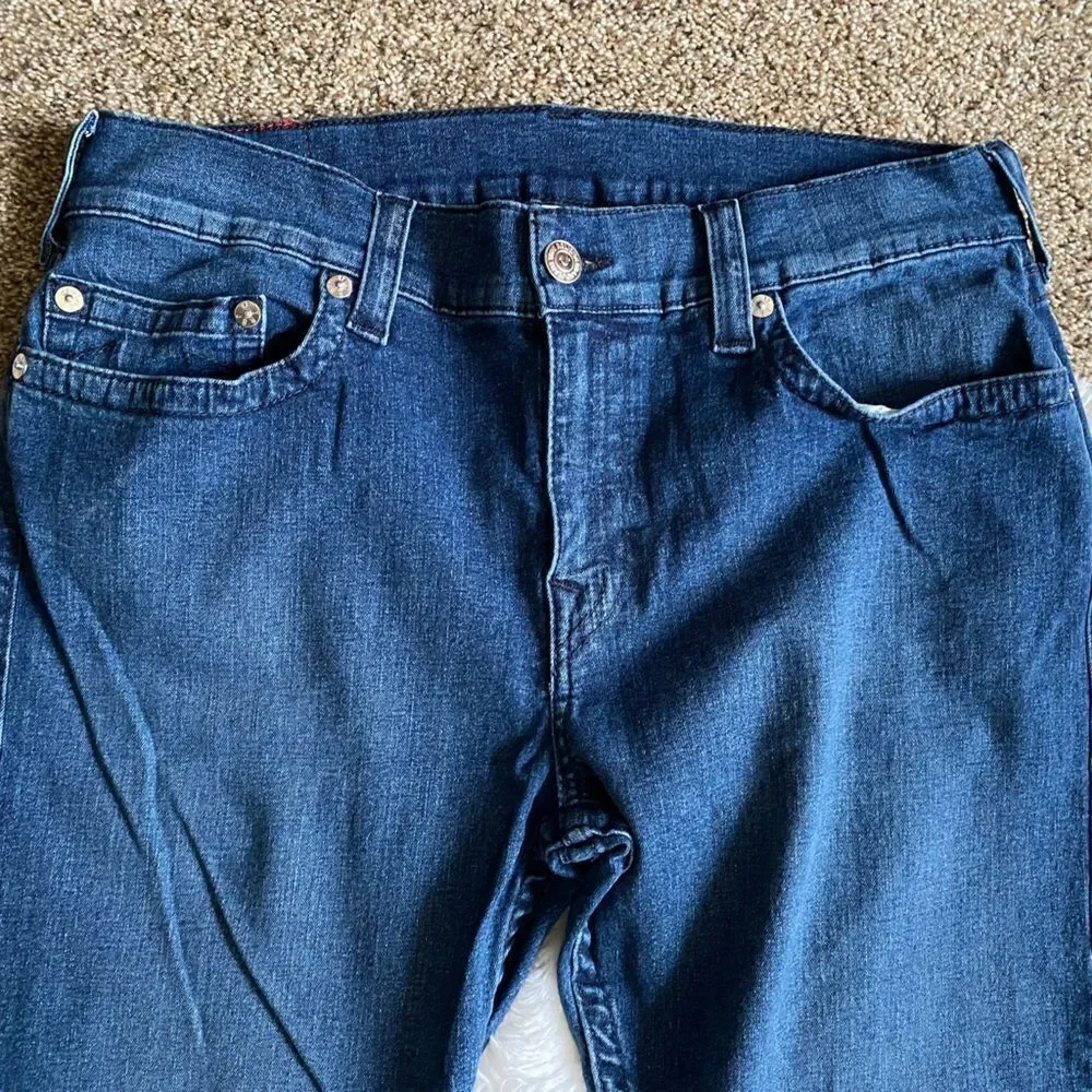 True‎ Religion Ricky Relaxed Straight Jeans Mens Size 34x30 Offset Blue